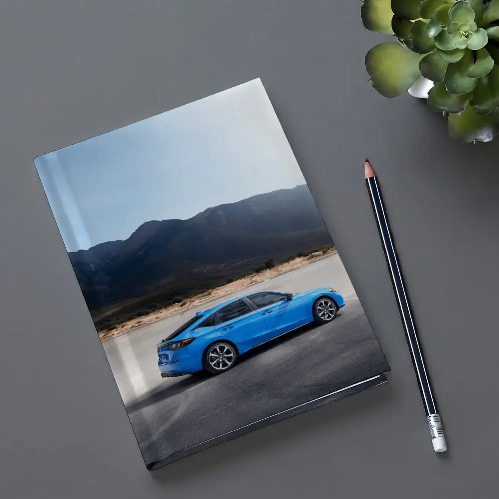 Honda Civic Blue Hatchback Desert Mountains – Notebooks