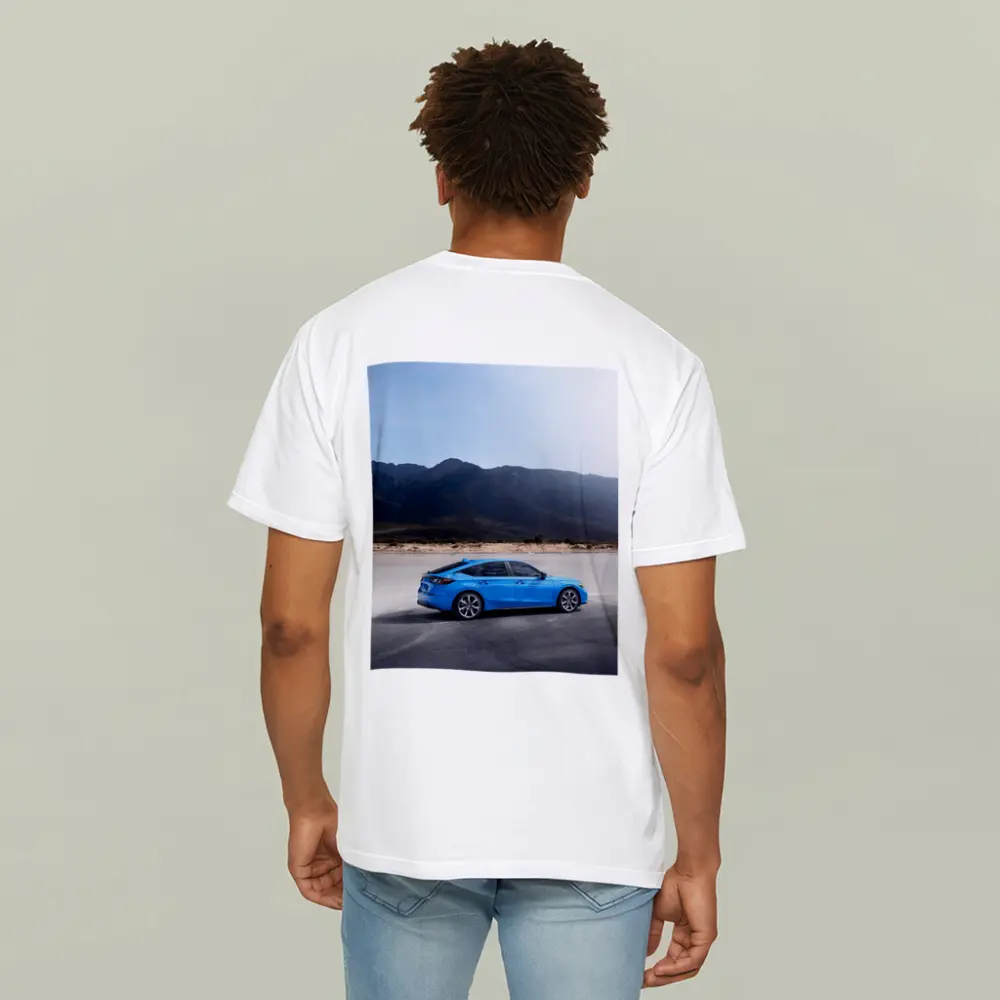 Honda Civic Blue Hatchback Desert Mountains – T-Shirts