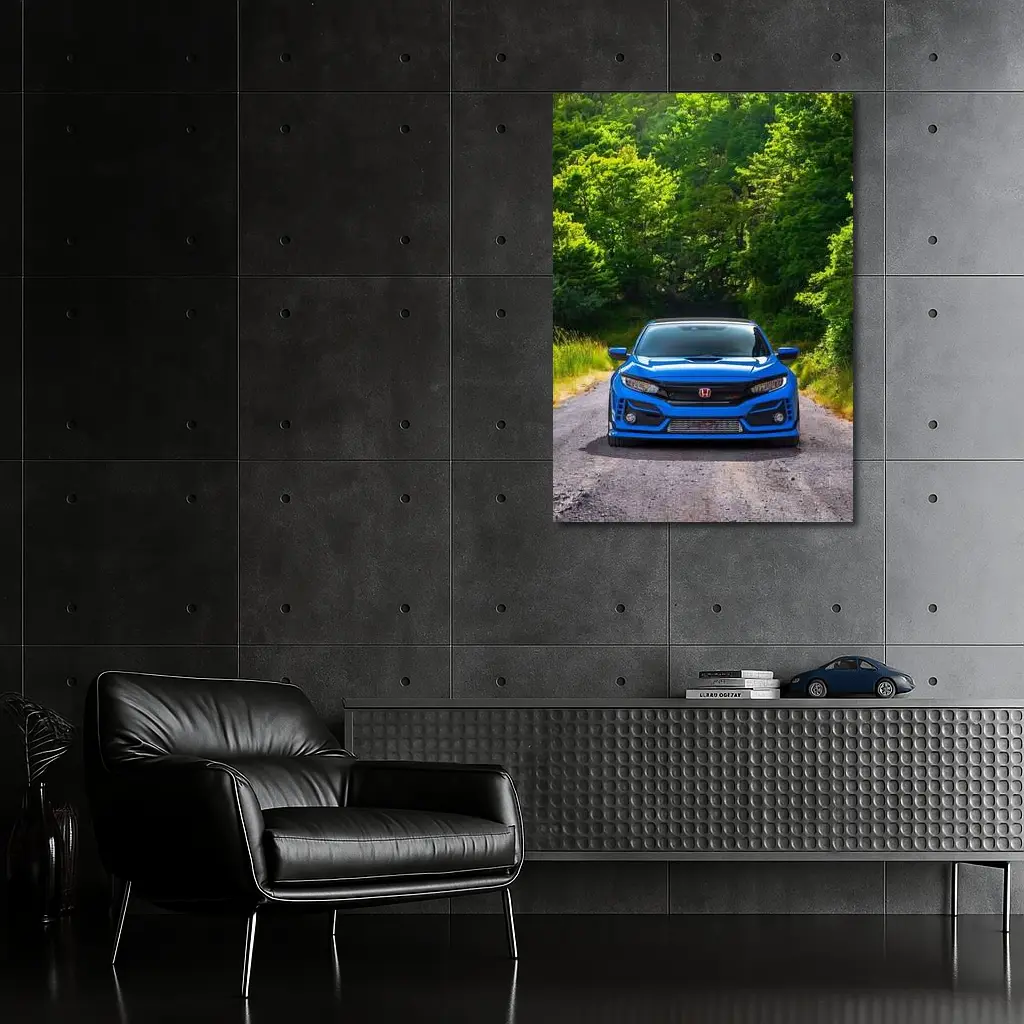 Honda Civic Type R Blue Forest Road – Wall Art