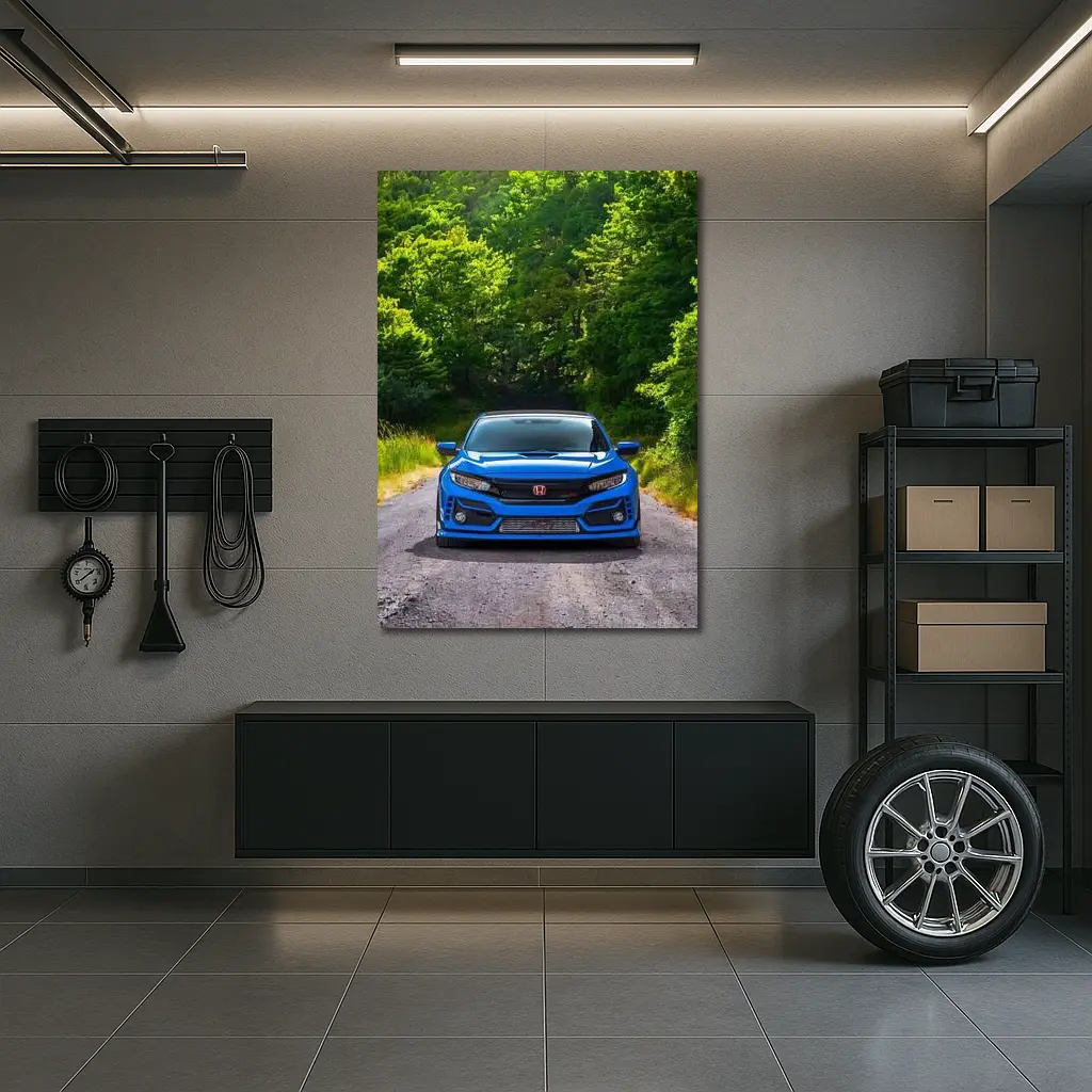 Honda Civic Type R Blue Forest Road – Wall Art