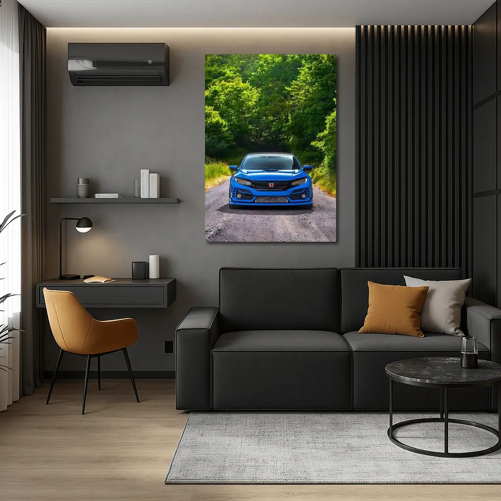 Honda Civic Type R Blue Forest Road – Wall Art