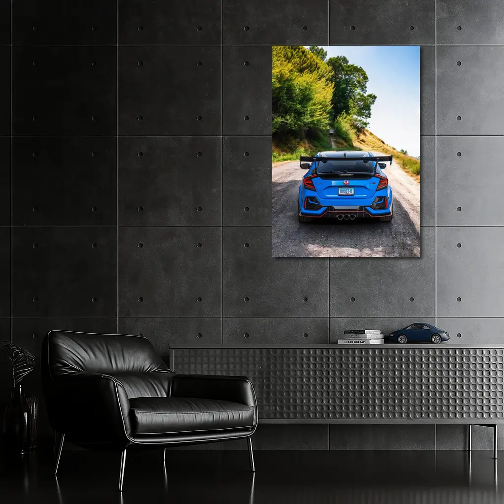 Honda Civic Type R Blue Mountain Road – Wall Art