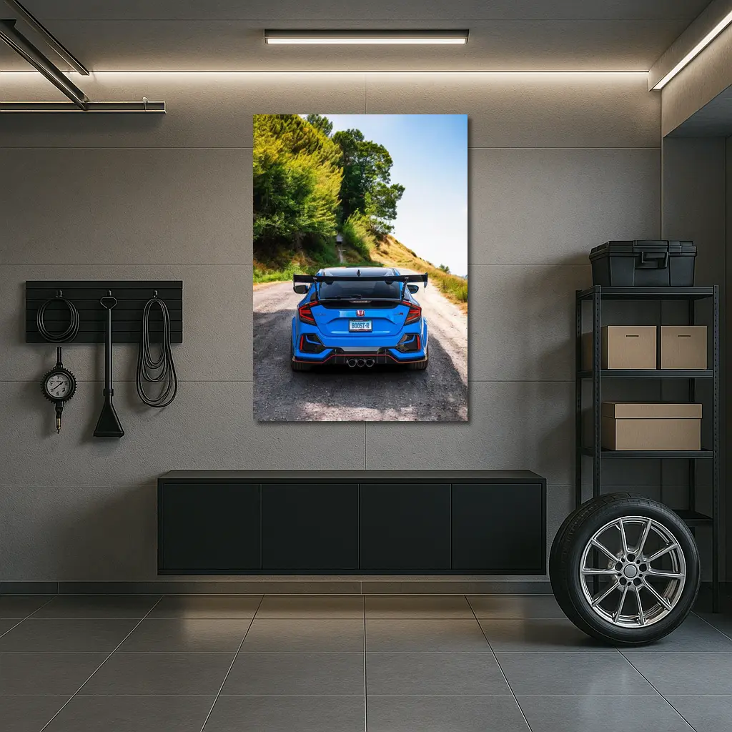 Honda Civic Type R Blue Mountain Road – Wall Art