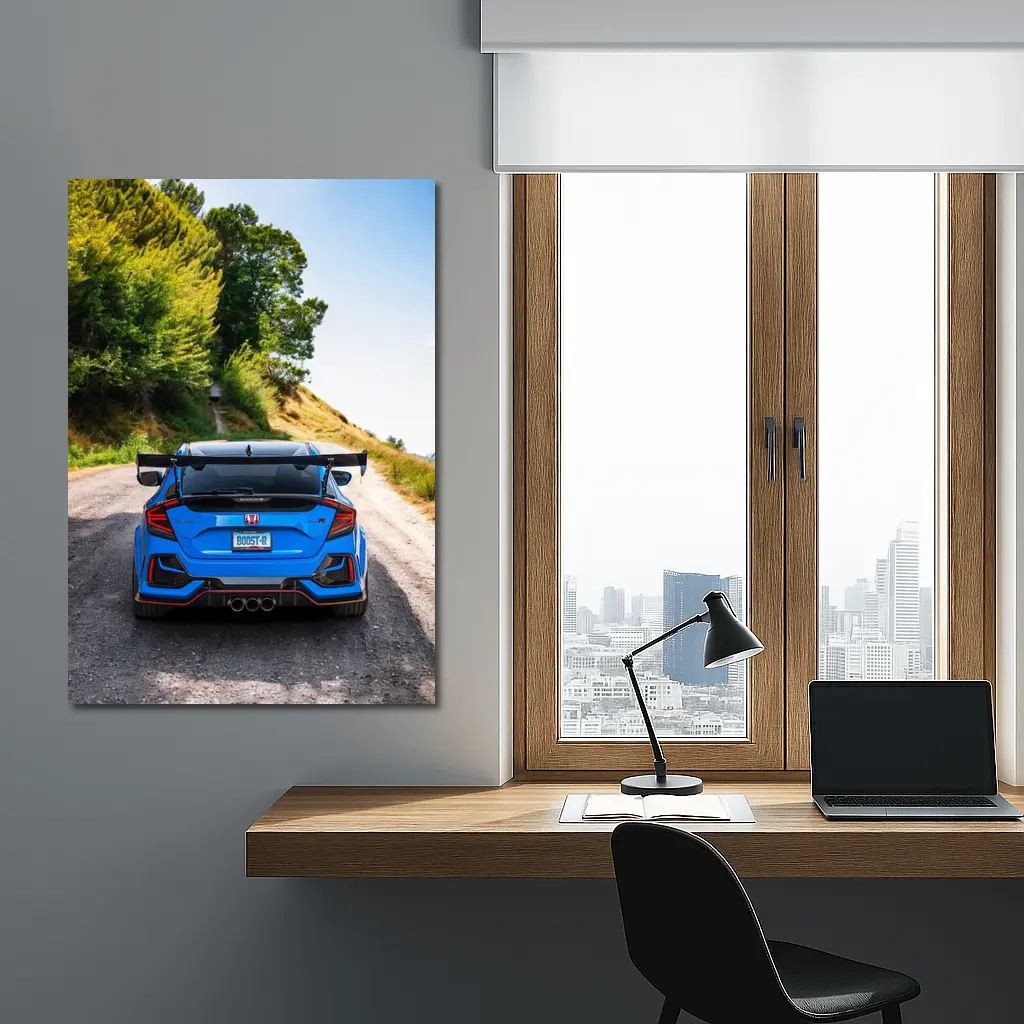 Honda Civic Type R Blue Mountain Road – Wall Art
