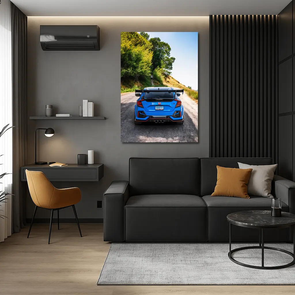 Honda Civic Type R Blue Mountain Road – Wall Art