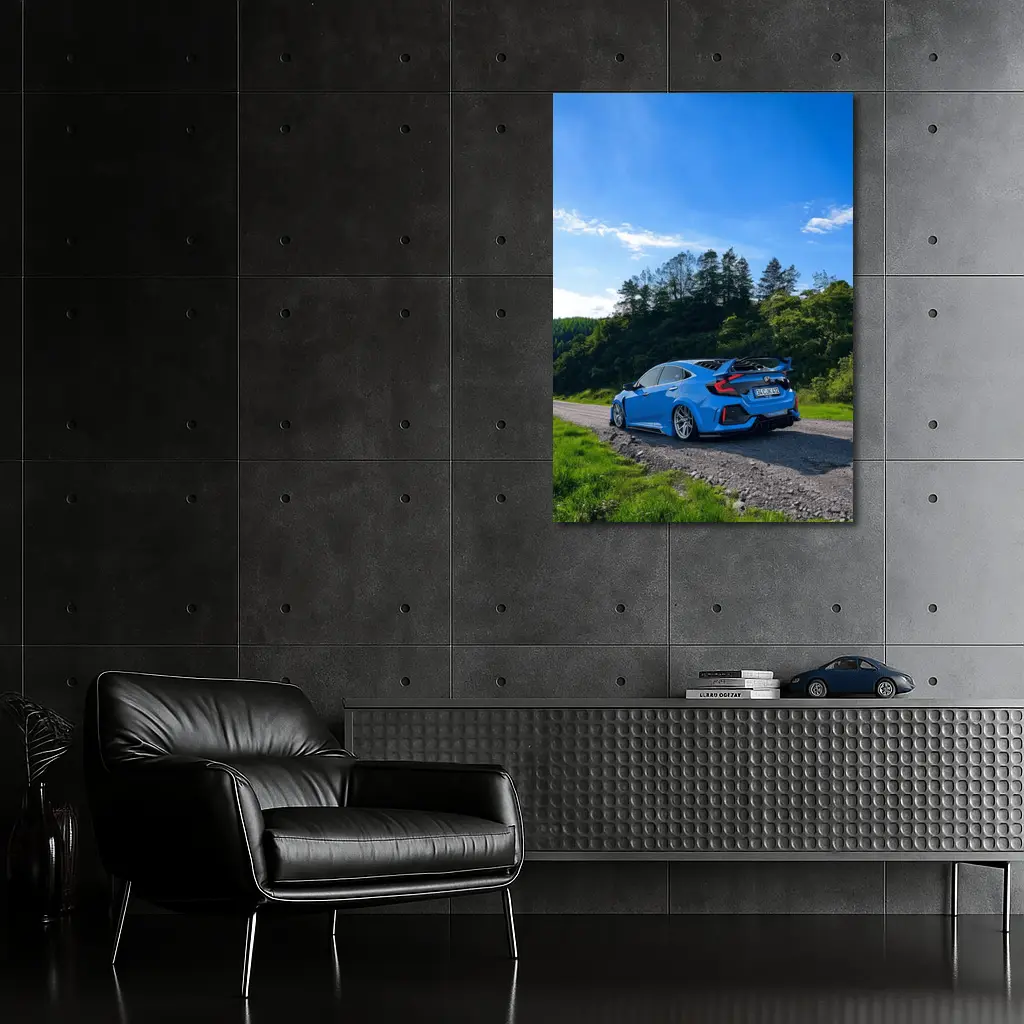 Honda Civic Type R Blue Country Road – Wall Art