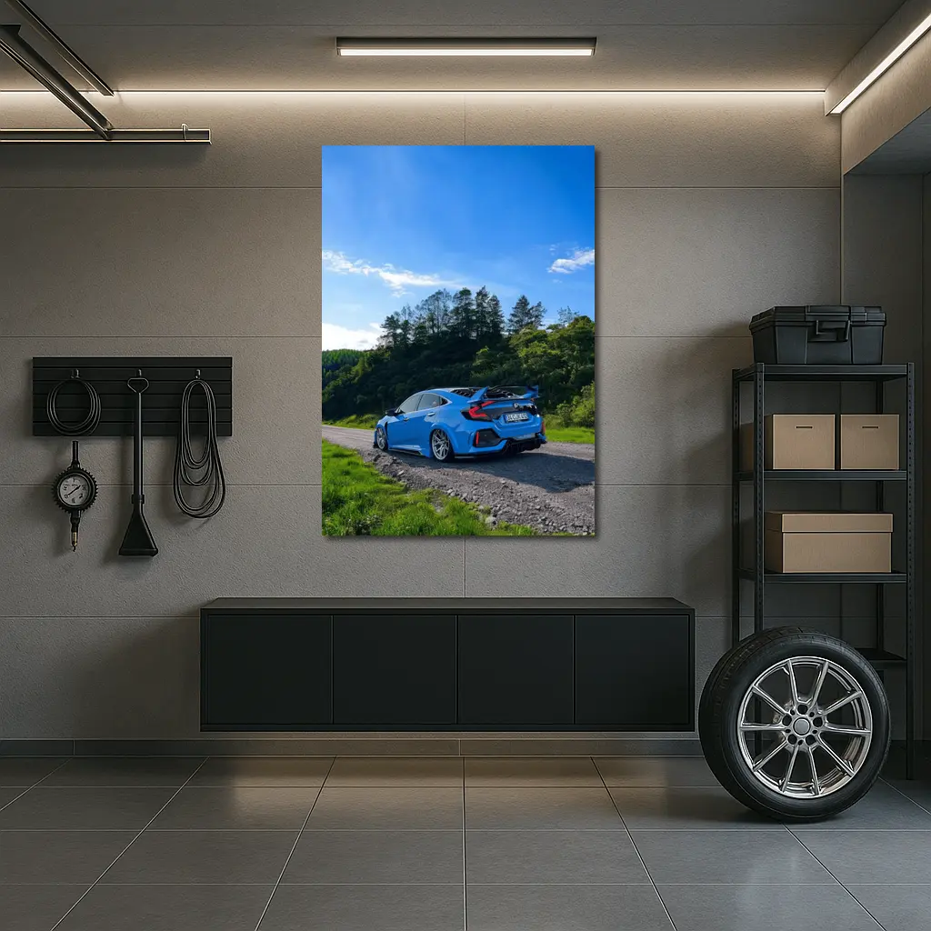 Honda Civic Type R Blue Country Road – Wall Art