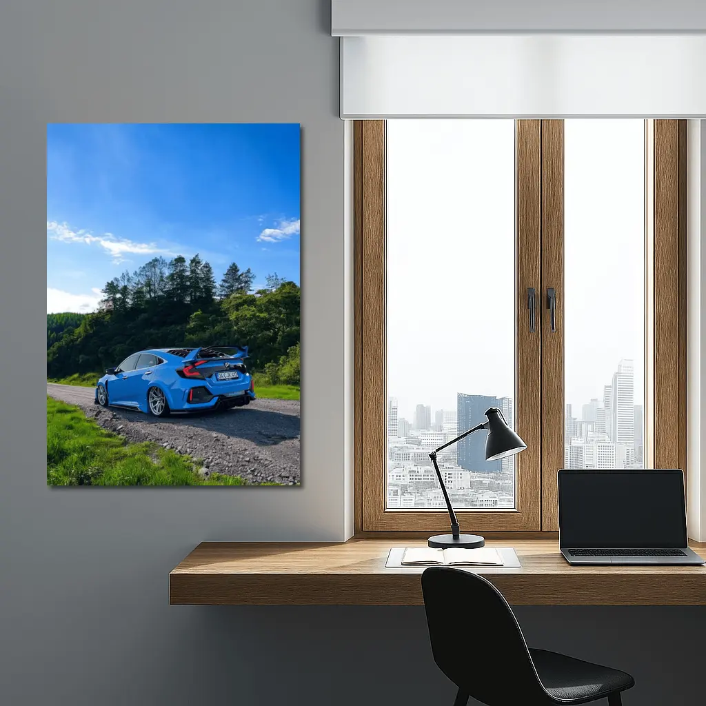 Honda Civic Type R Blue Country Road – Wall Art