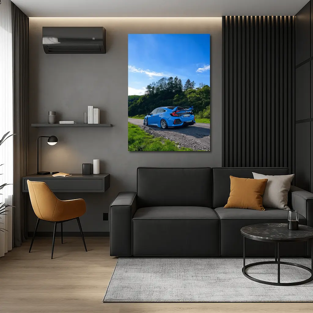 Honda Civic Type R Blue Country Road – Wall Art