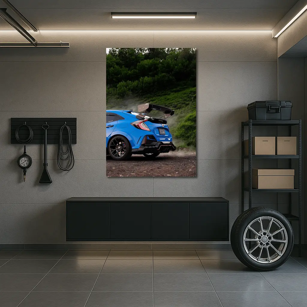 Honda Civic Type R Blue Forest Road – Wall Art