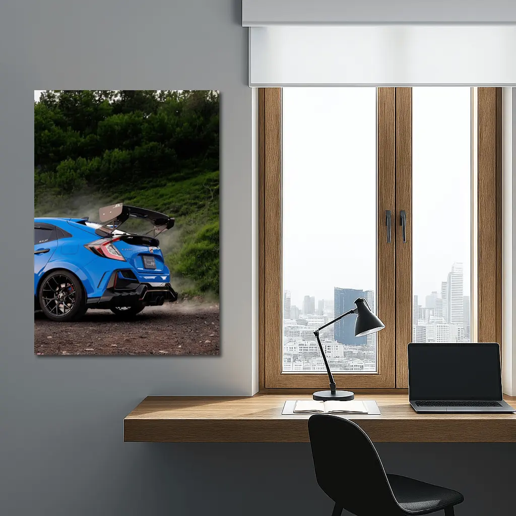 Honda Civic Type R Blue Forest Road – Wall Art