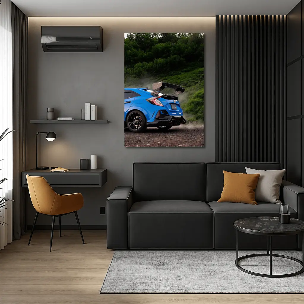 Honda Civic Type R Blue Forest Road – Wall Art