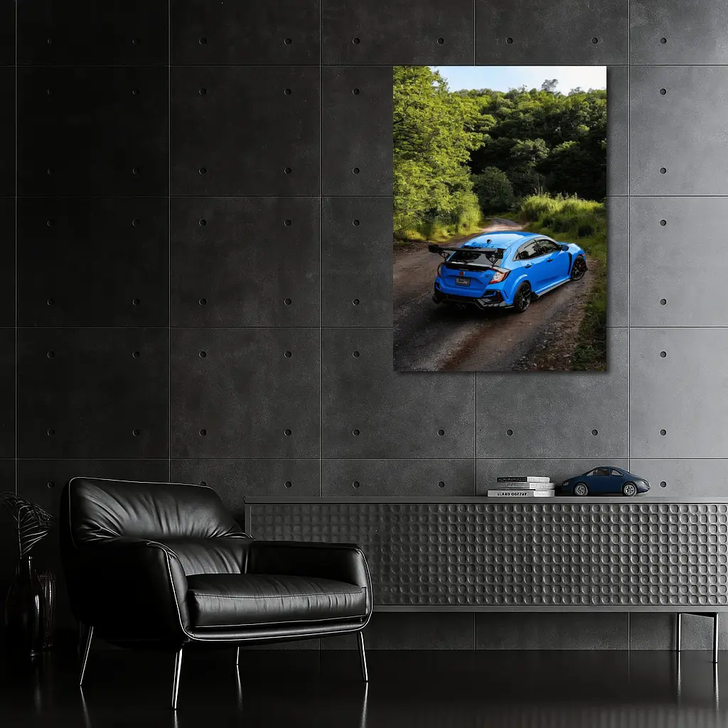 Honda Civic Type R Blue Forest Road – Wall Art
