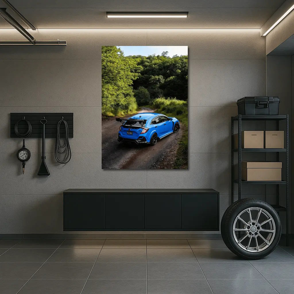 Honda Civic Type R Blue Forest Road – Wall Art