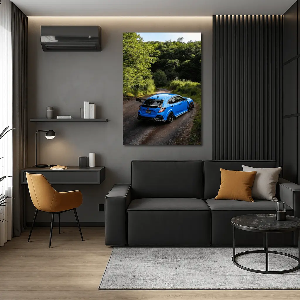 Honda Civic Type R Blue Forest Road – Wall Art