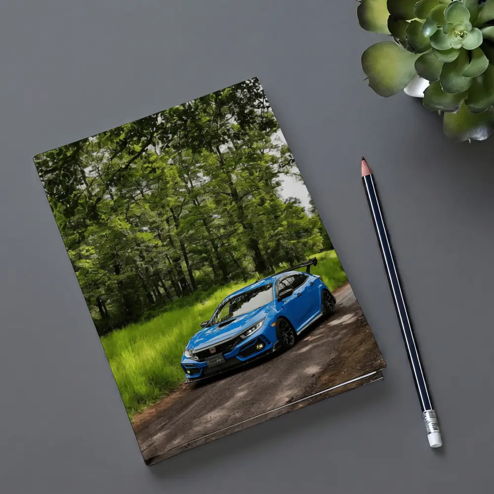 Blue Honda Civic Type R Forest Road – Notebooks
