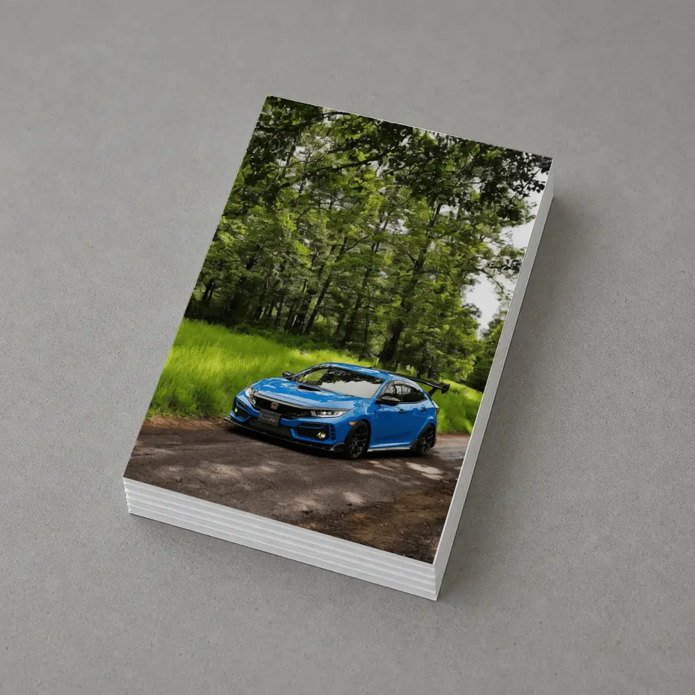 Blue Honda Civic Type R Forest Road – Postcards