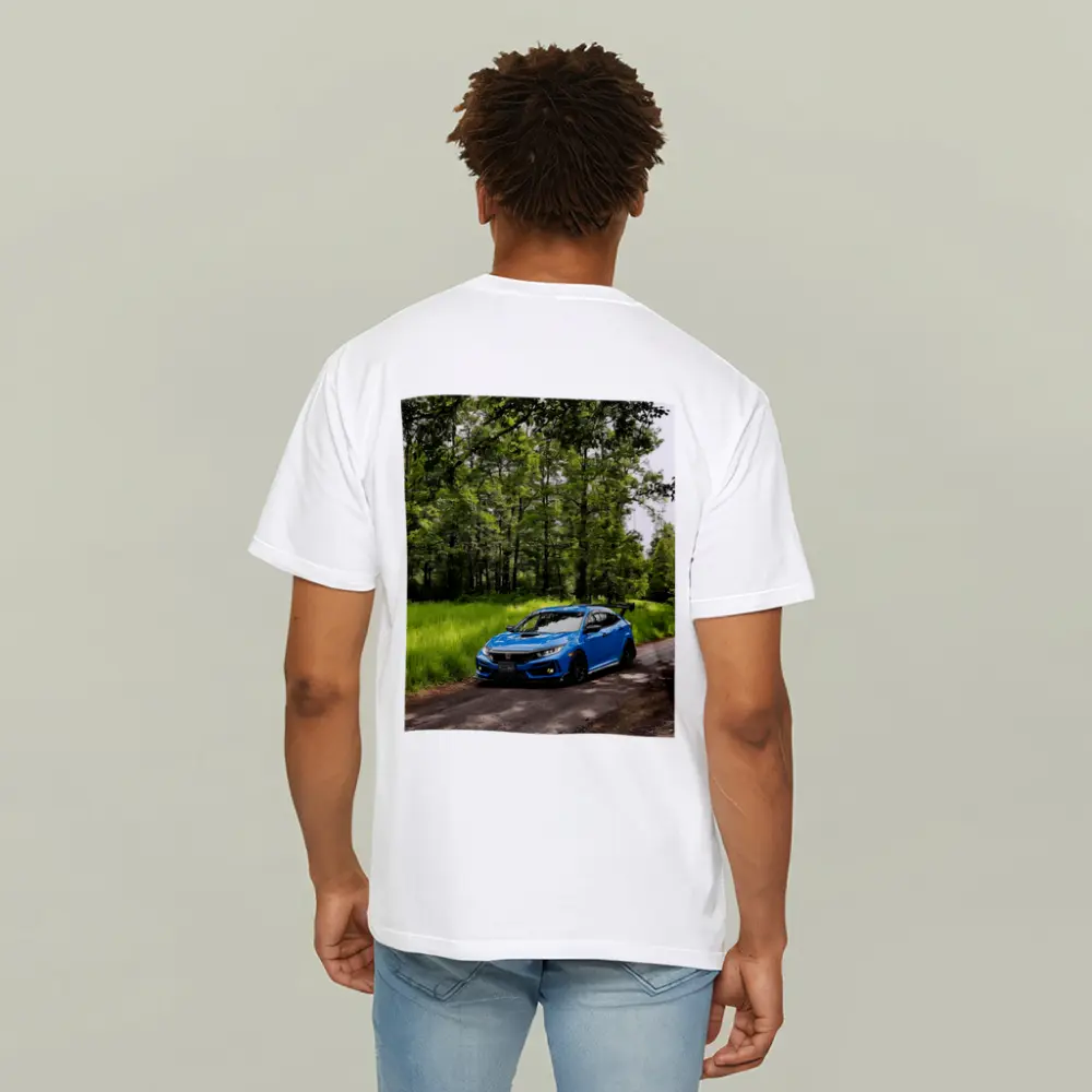 Blue Honda Civic Type R Forest Road – T-Shirts