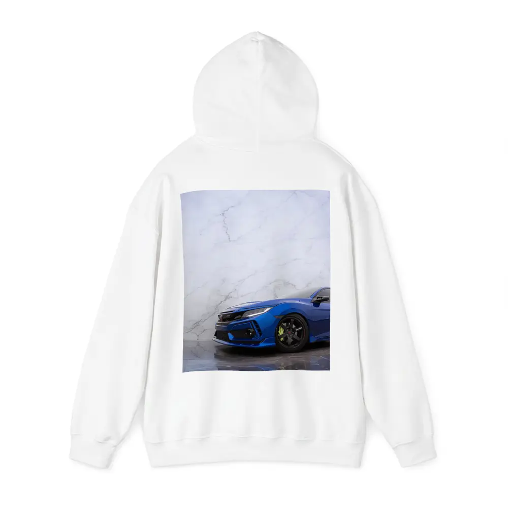 Honda Civic Blue Car Marble Background – Hoodies