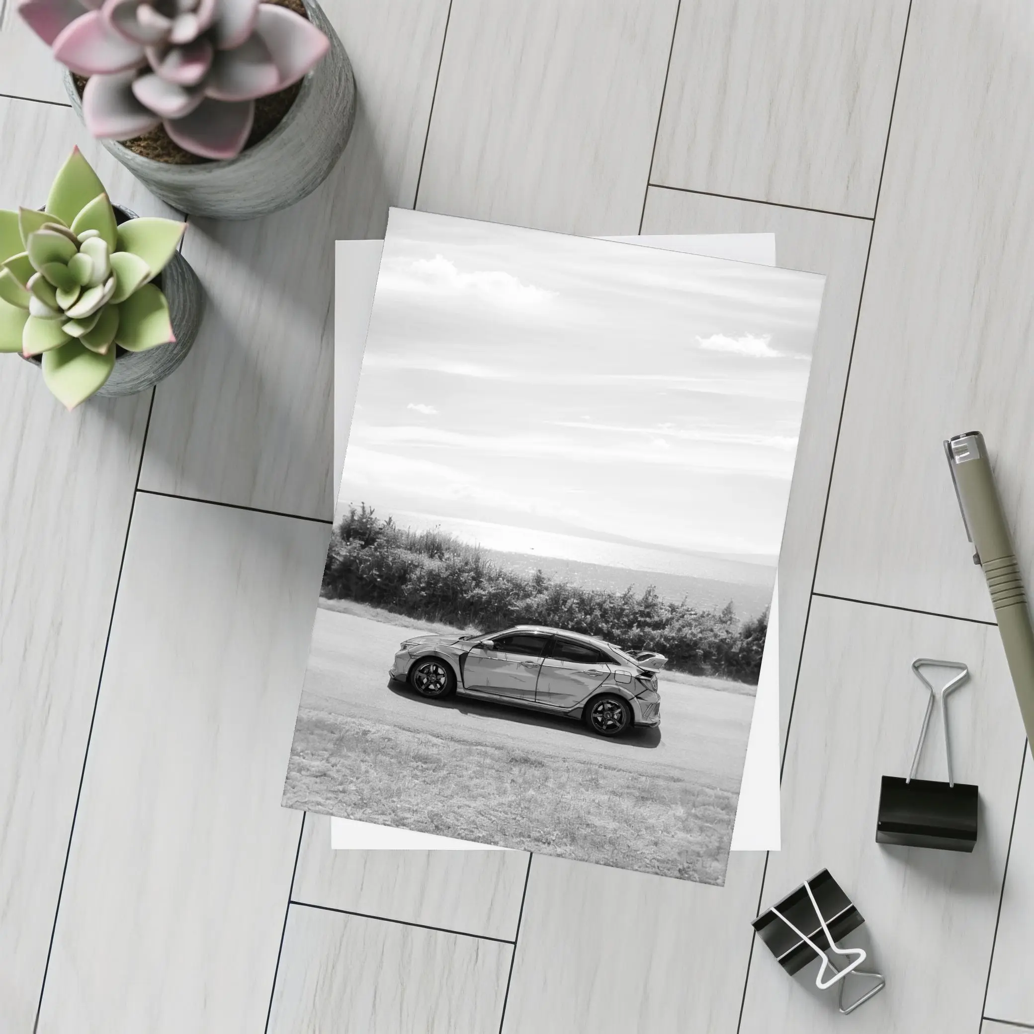 Honda Civic Type R Coastal Black White – Postcards