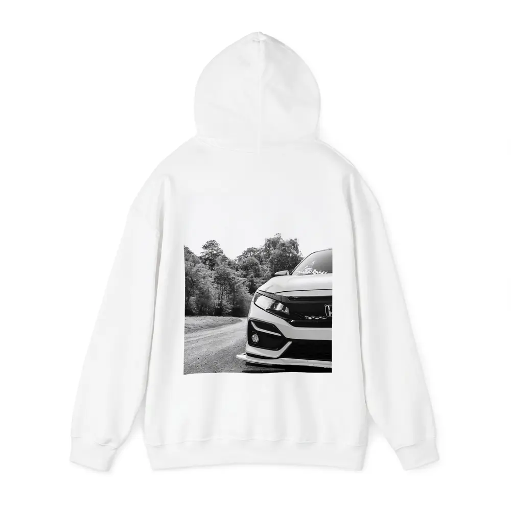 Honda Civic Front Close Up Forest Road – Hoodies