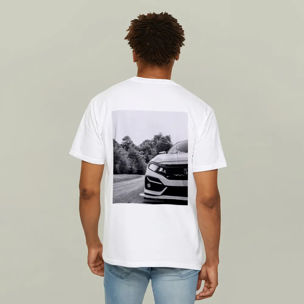 Honda Civic Front Close Up Forest Road – T-Shirts
