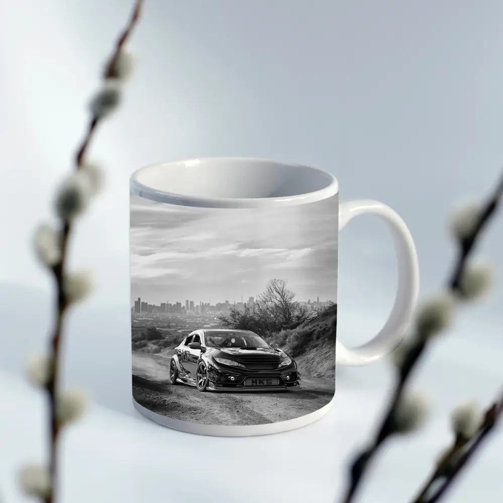 Honda Civic Widebody Black White Dirt Road – Mugs