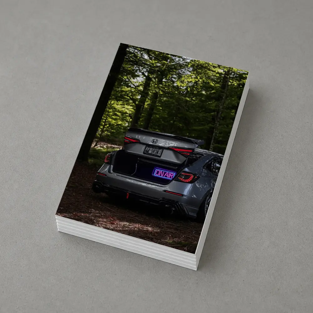 Honda Civic Stanced Rear Forest Setting – Postcards