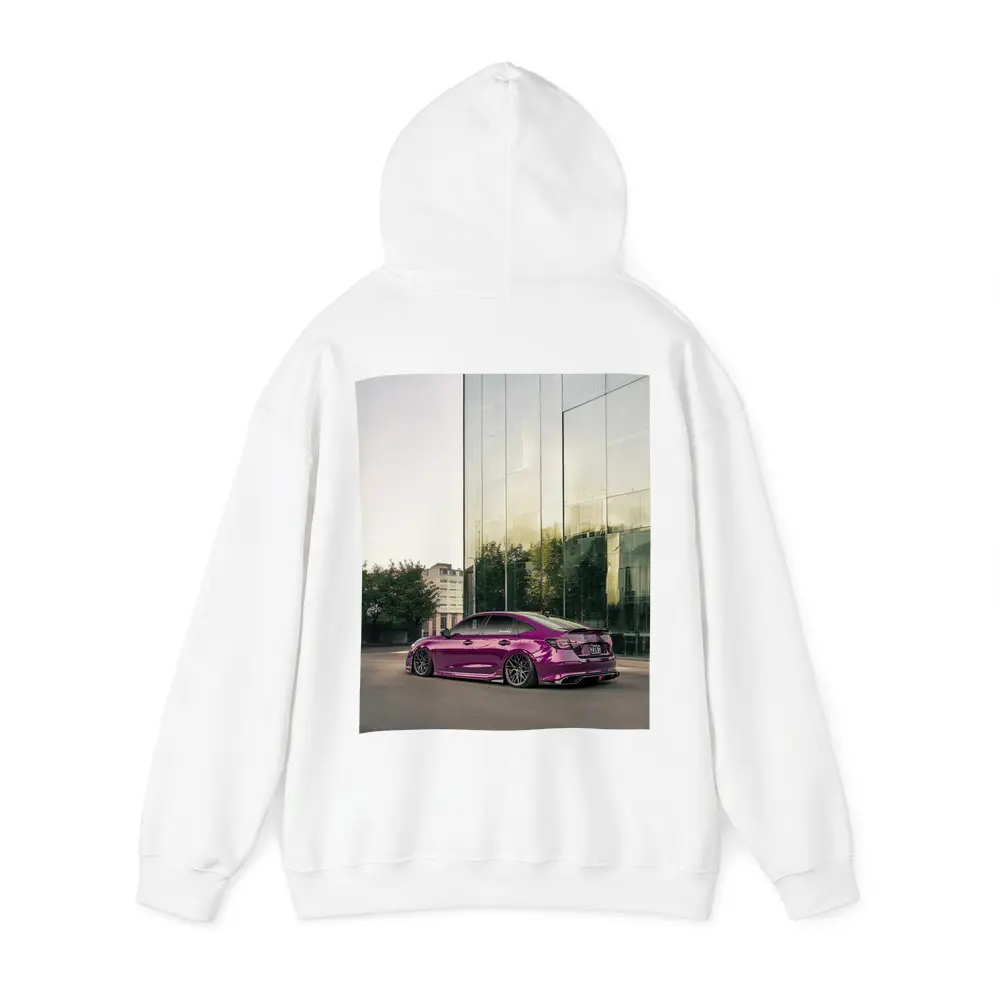 Honda Civic Purple Chrome Stance Glass Building – Hoodies