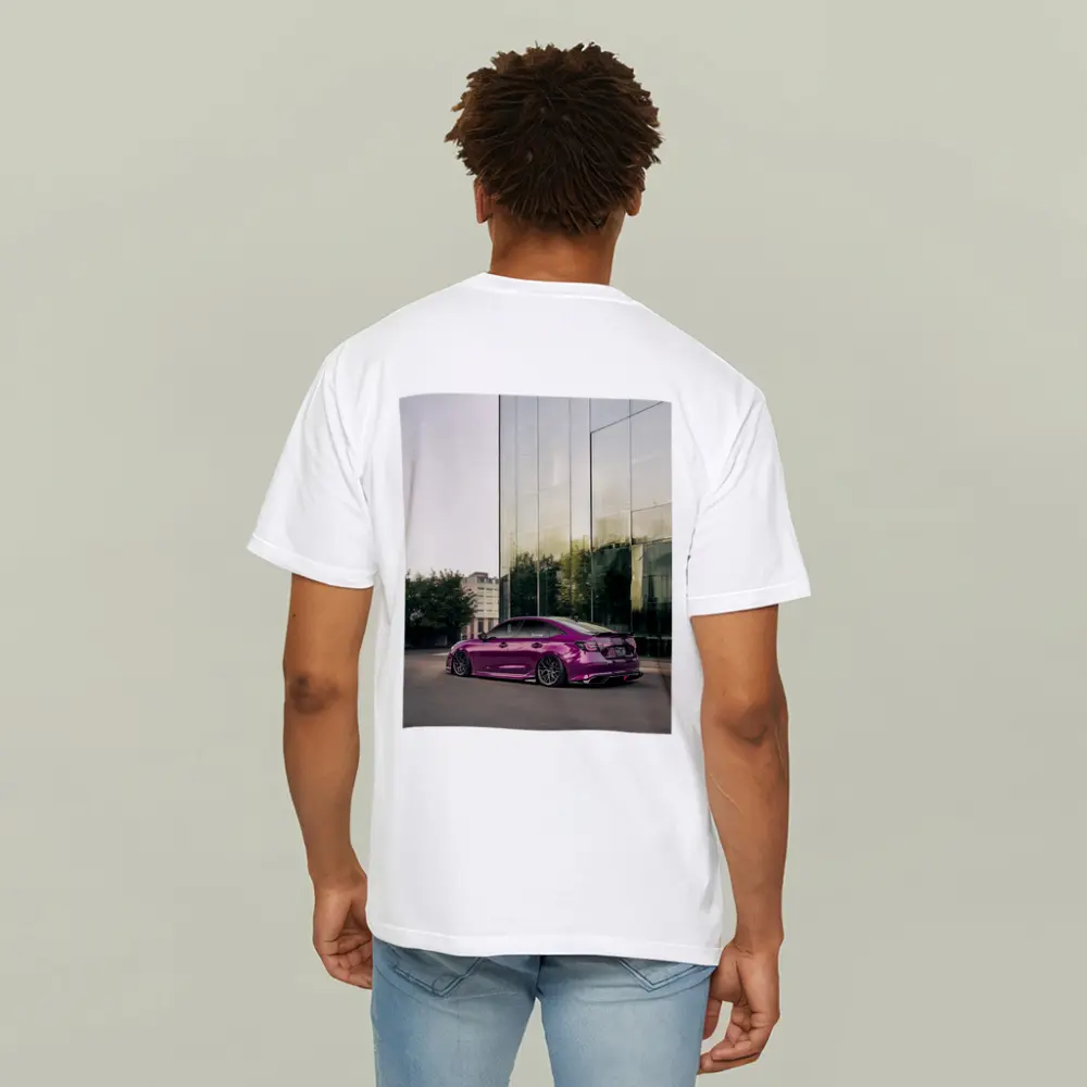 Honda Civic Purple Chrome Stance Glass Building – T-Shirts