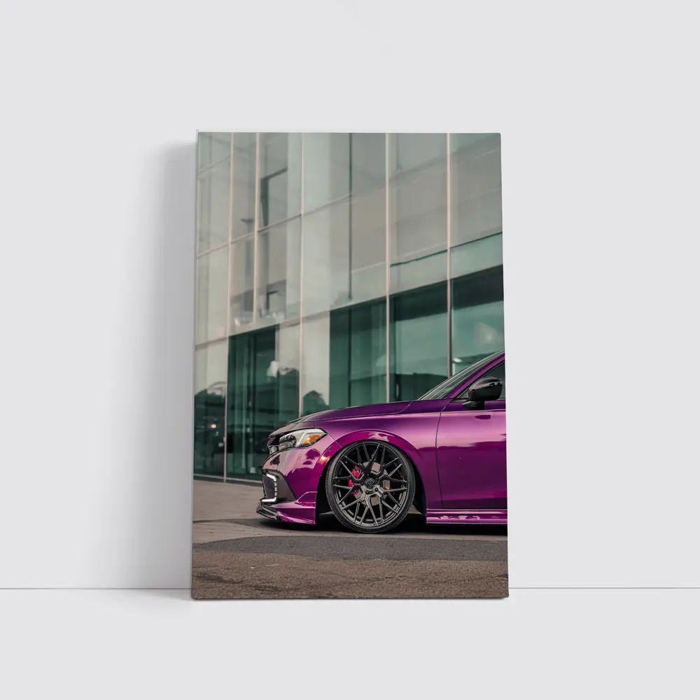 Purple Honda Civic Si Glass Building – Wall Art