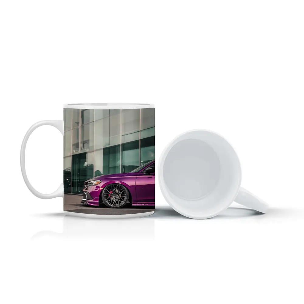 Purple Honda Civic Si Glass Building – Mugs