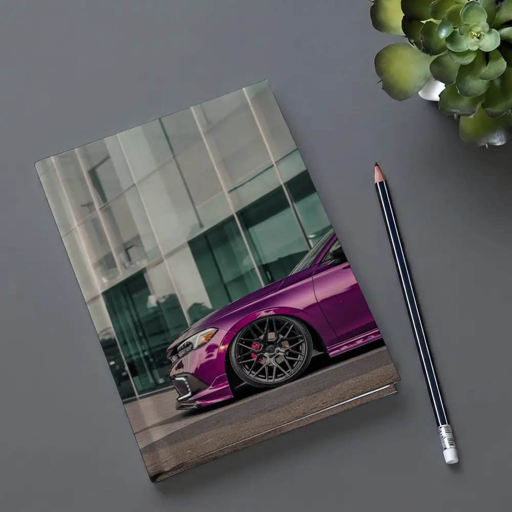 Purple Honda Civic Si Glass Building – Notebooks