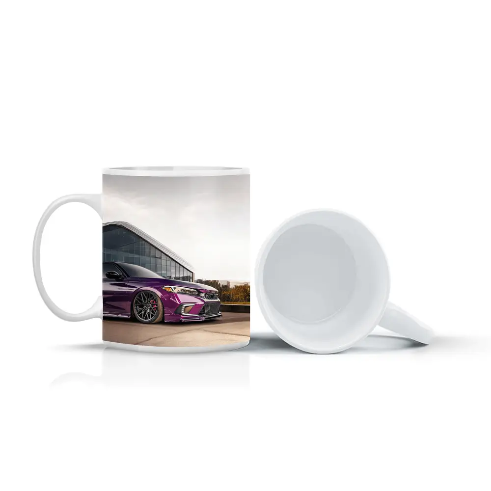 Purple Honda Civic Stance Glass Building – Mugs
