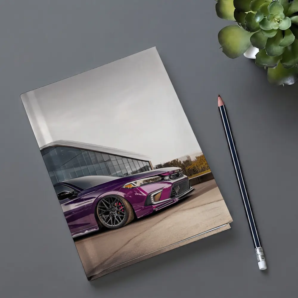 Purple Honda Civic Stance Glass Building – Notebooks