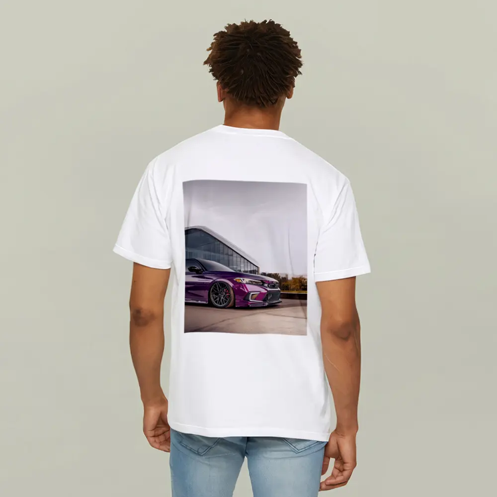Purple Honda Civic Stance Glass Building – T-Shirts