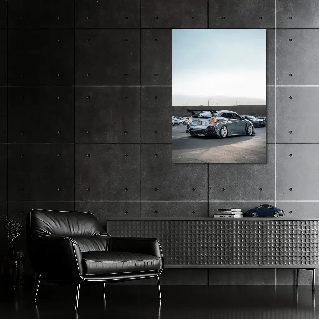 Honda Civic Type R Gray Parking Lot – Wall Art