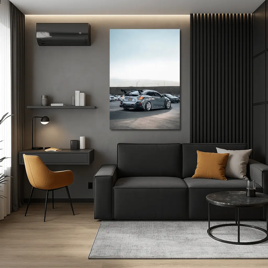Honda Civic Type R Gray Parking Lot – Wall Art
