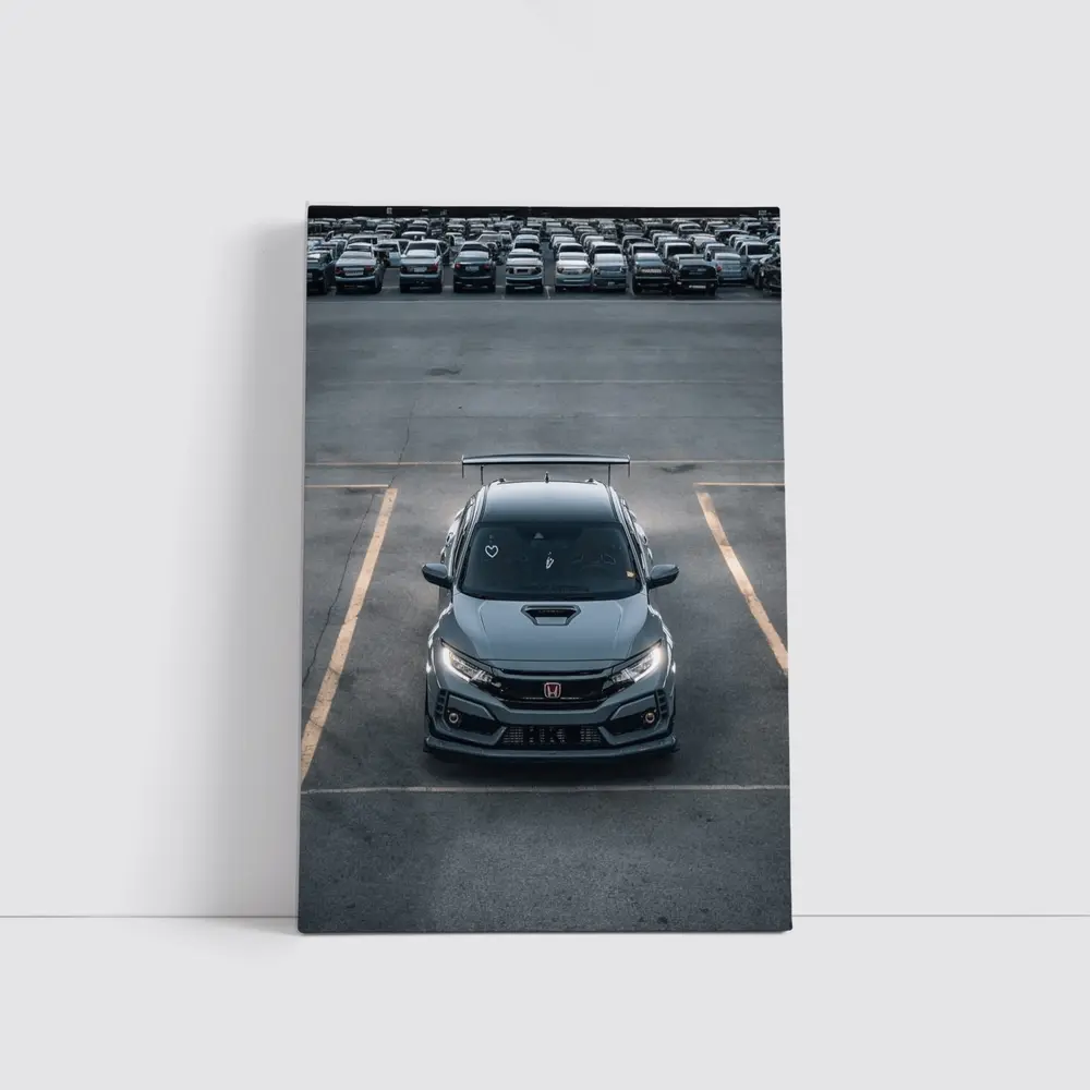Honda Civic Type R Gray Parking Lot – Wall Art