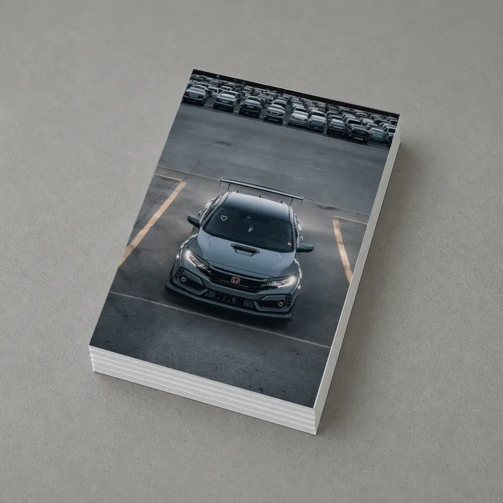 Honda Civic Type R Gray Parking Lot – Postcards