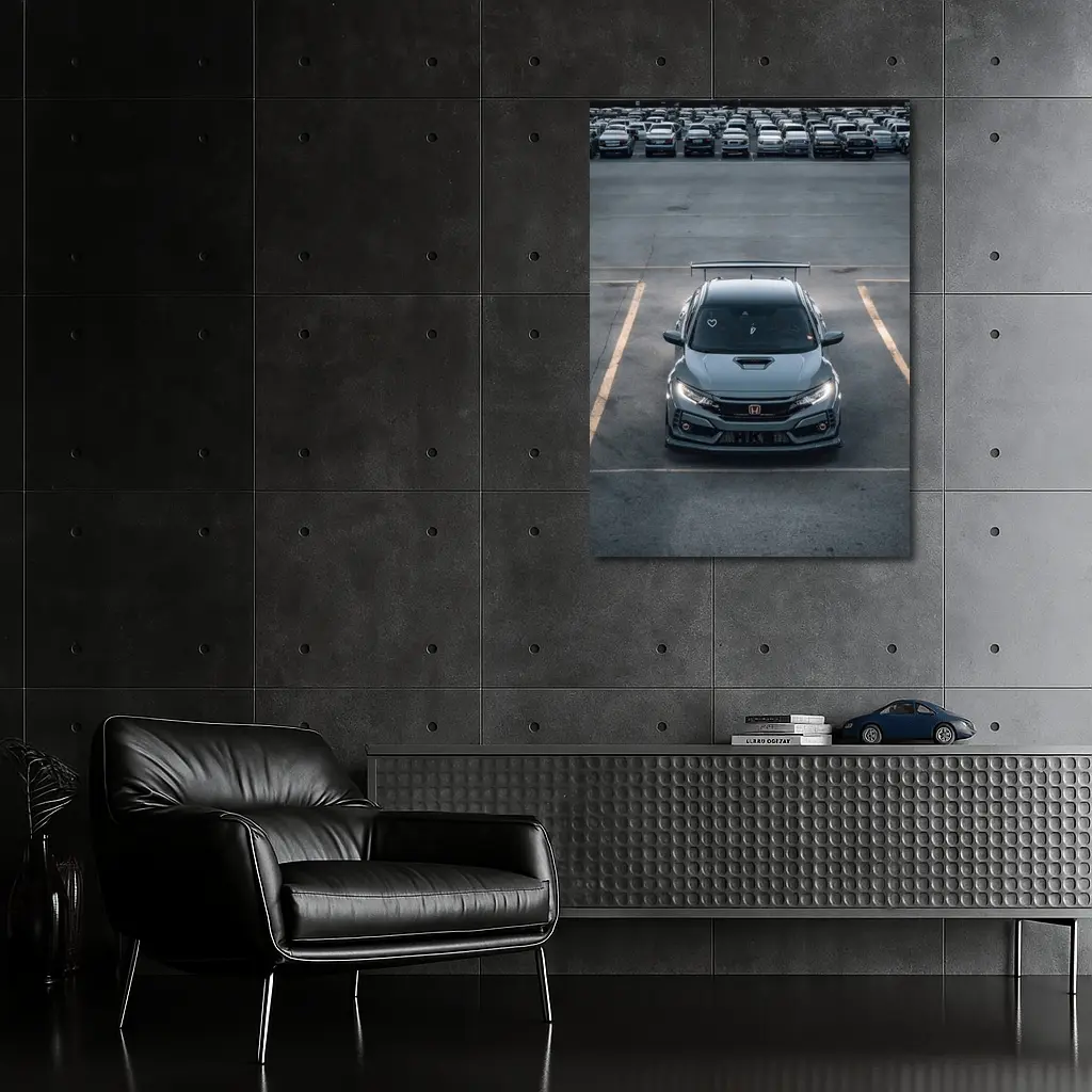 Honda Civic Type R Gray Parking Lot – Wall Art