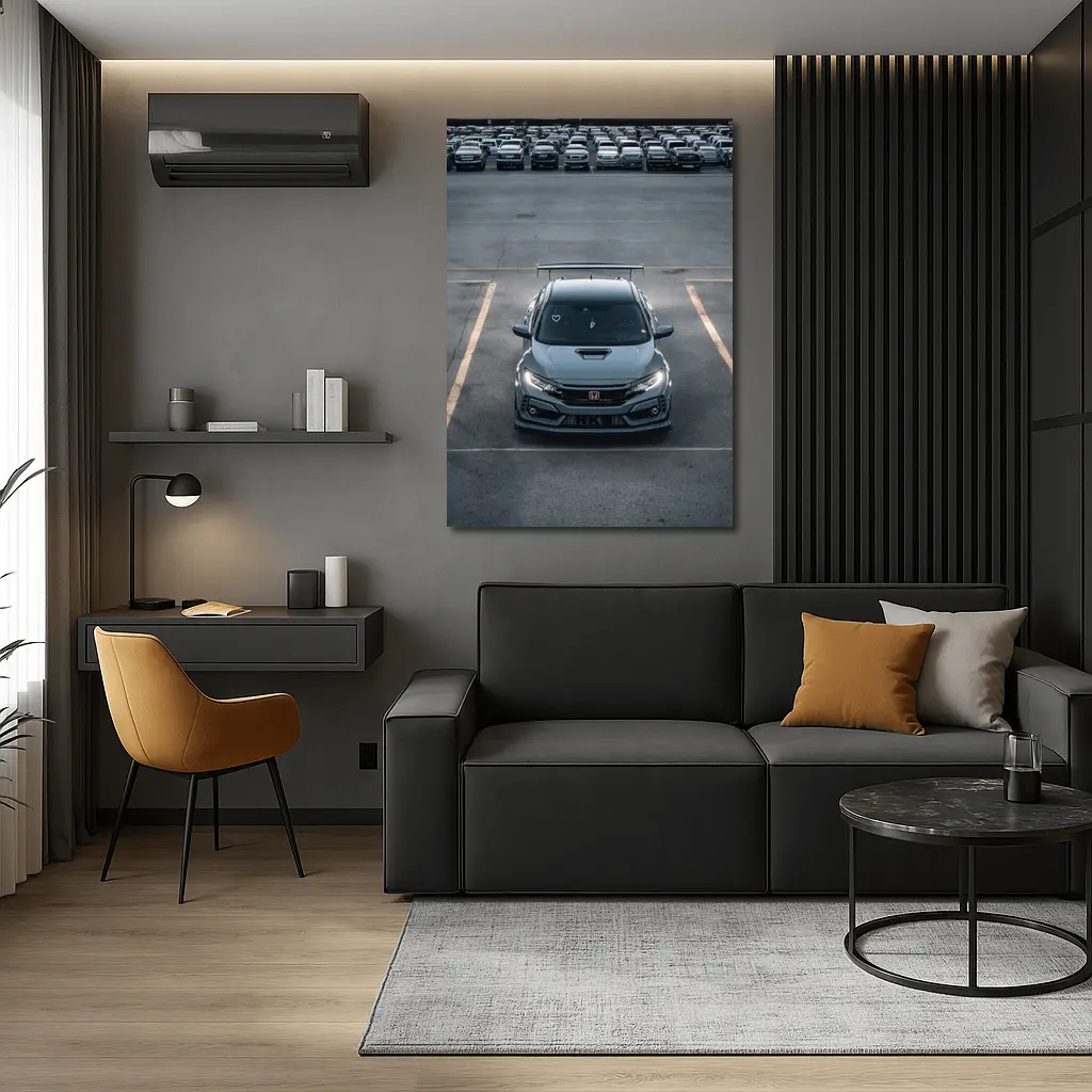 Honda Civic Type R Gray Parking Lot – Wall Art