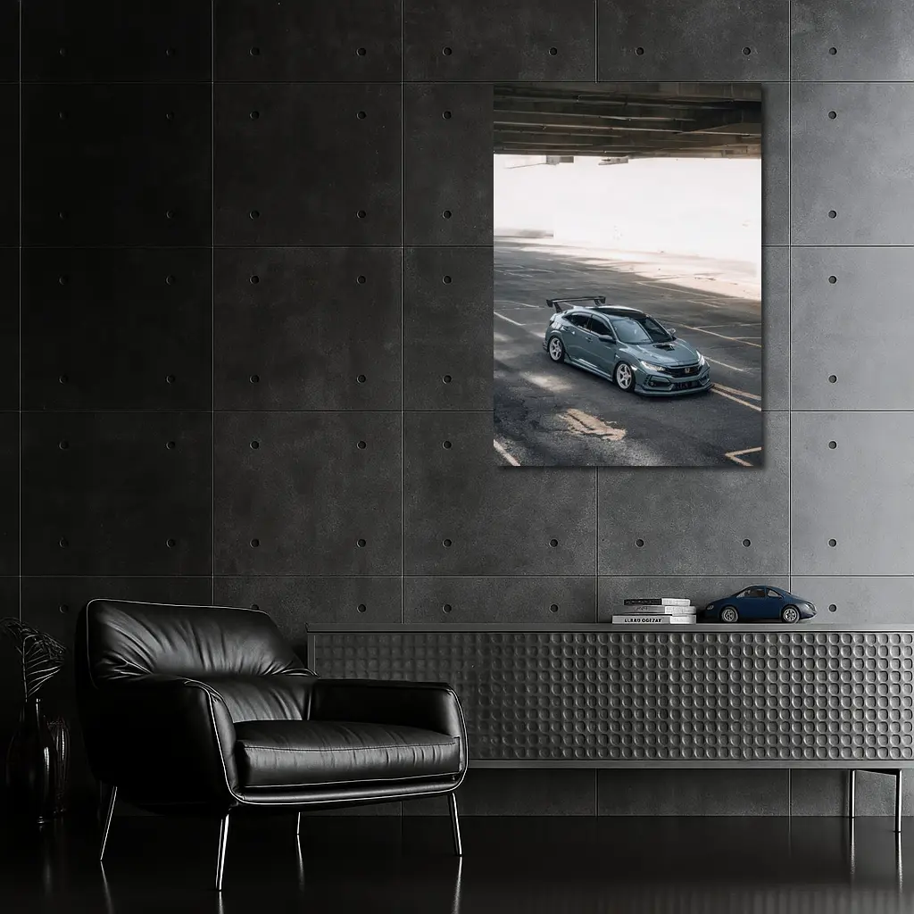 Honda Civic Type R Gray Urban Street – Wall Art