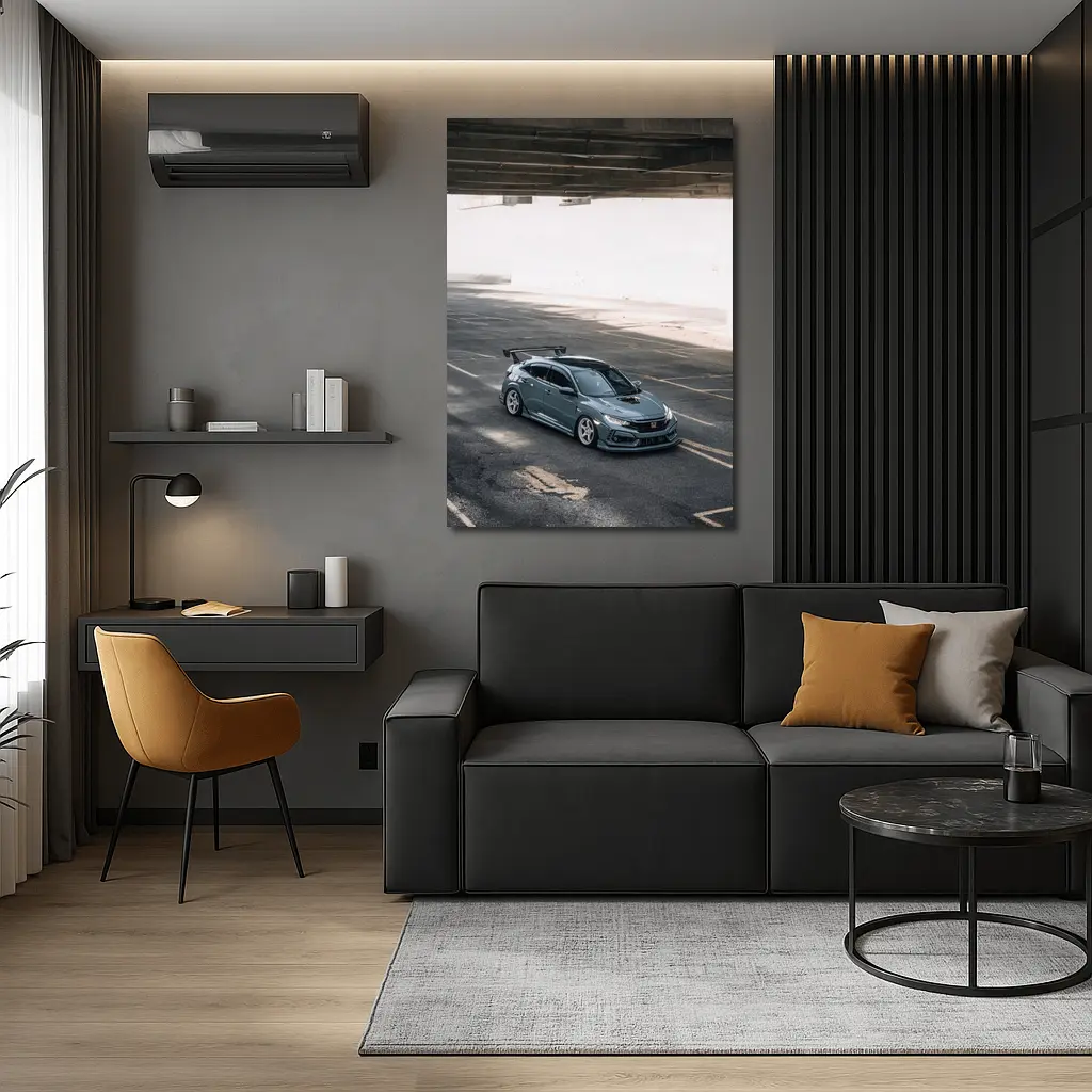 Honda Civic Type R Gray Urban Street – Wall Art
