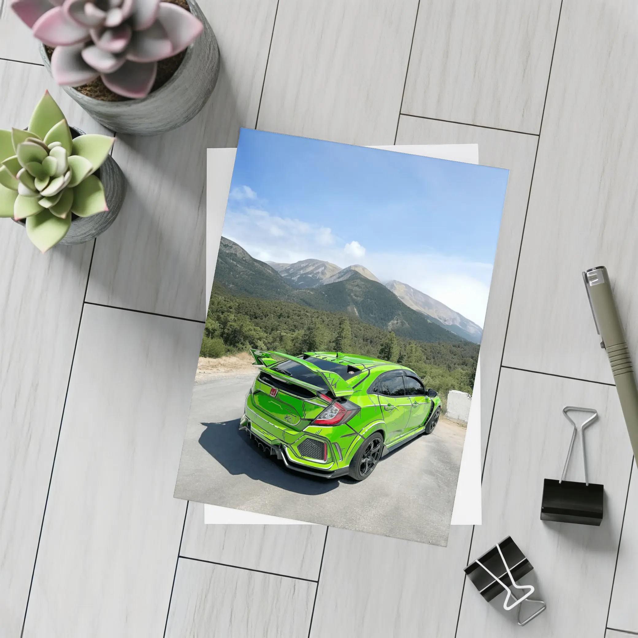 Honda Civic Type R Green Mountain Road – Postcards