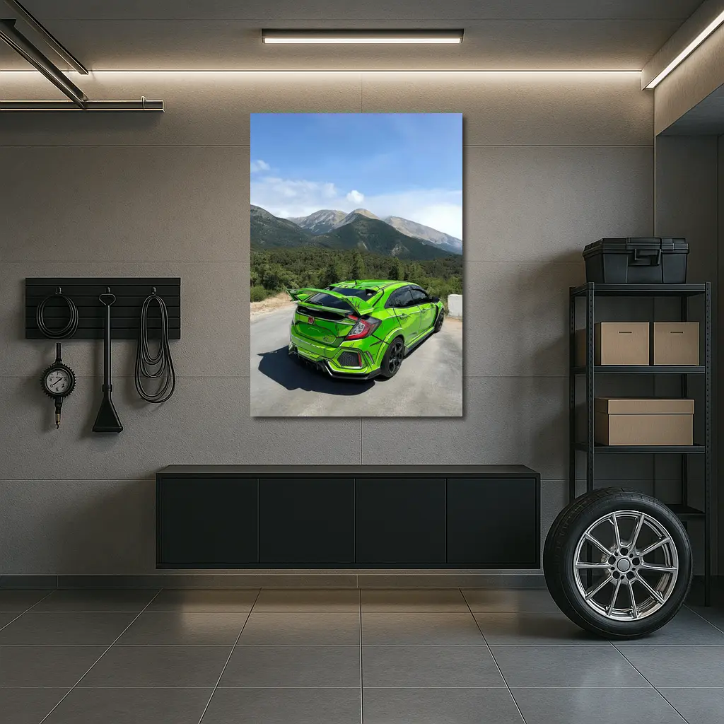 Honda Civic Type R Green Mountain Road – Wall Art