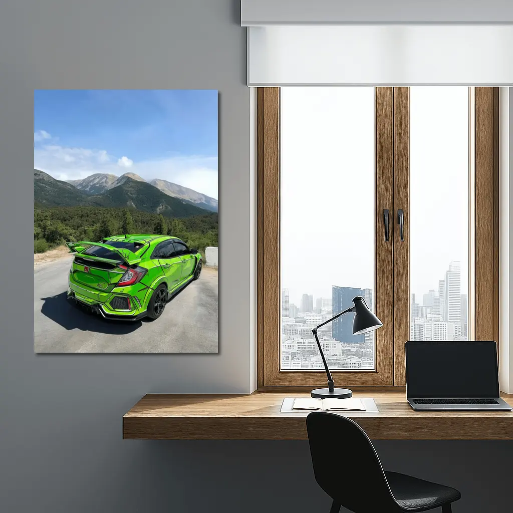 Honda Civic Type R Green Mountain Road – Wall Art