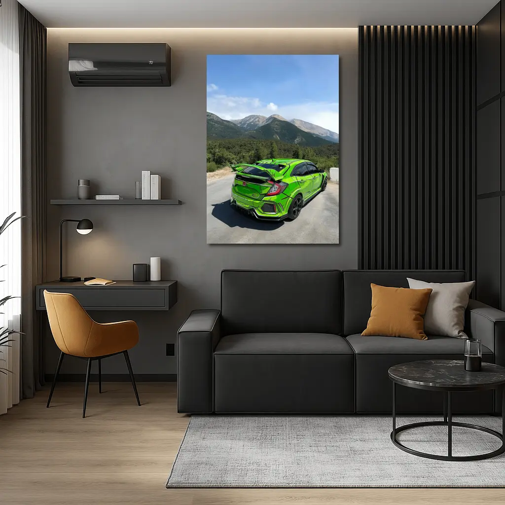Honda Civic Type R Green Mountain Road – Wall Art