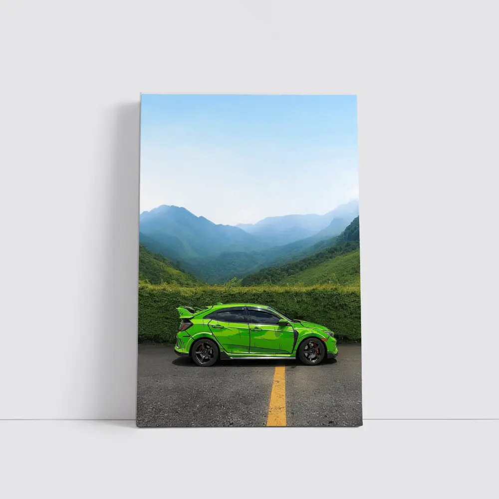 Honda Civic Type R Green Mountain Road – Wall Art