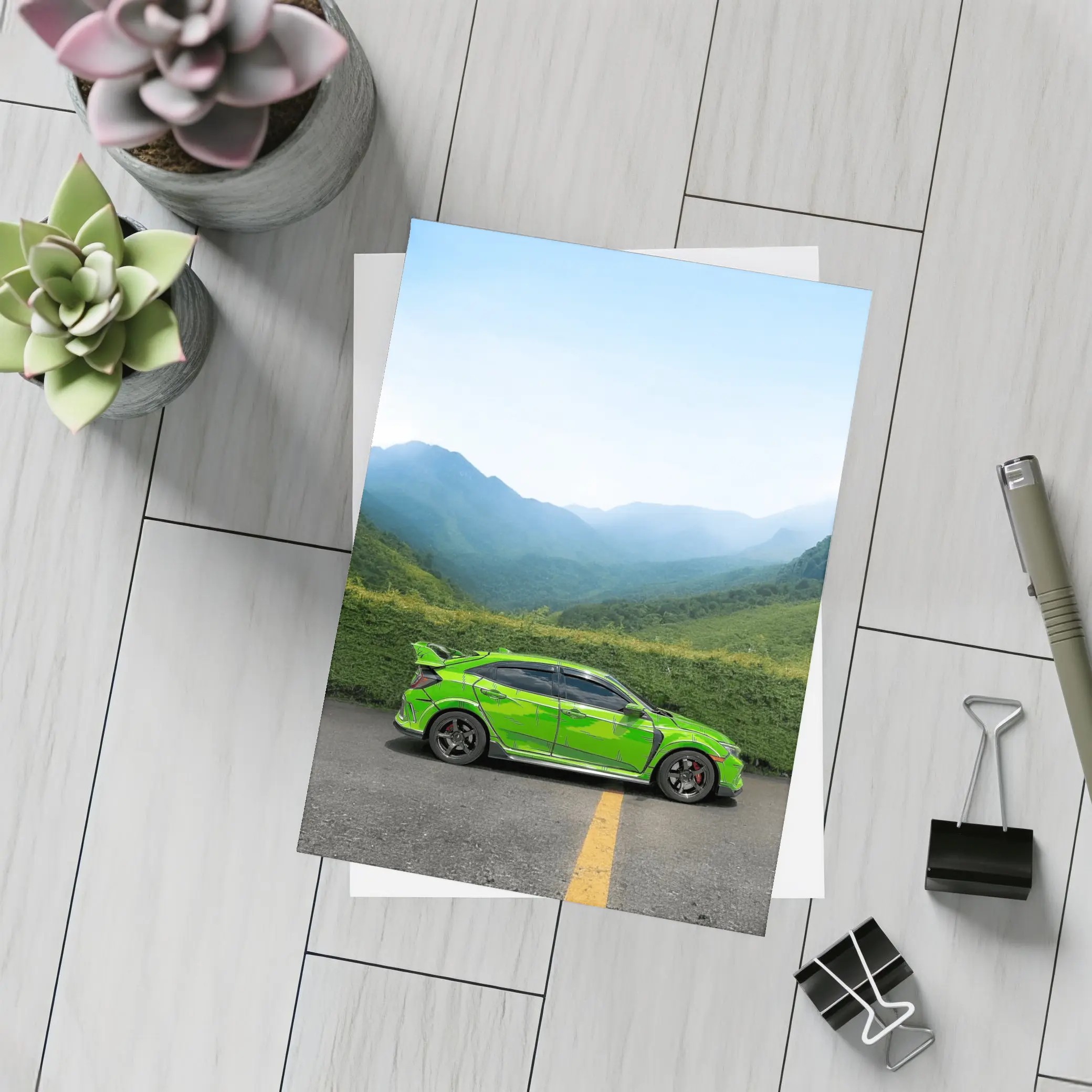 Honda Civic Type R Green Mountain Road – Postcards